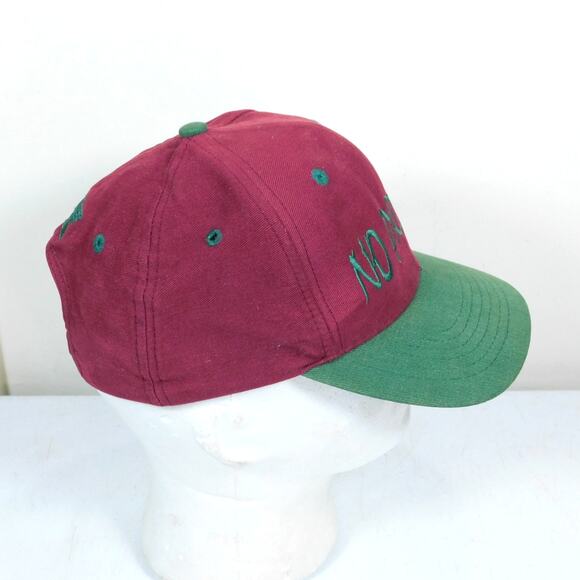 Vintage 90s No Problem Headwear Snapback Hat Red Green Reshaped Crown - Picture 3 of 7